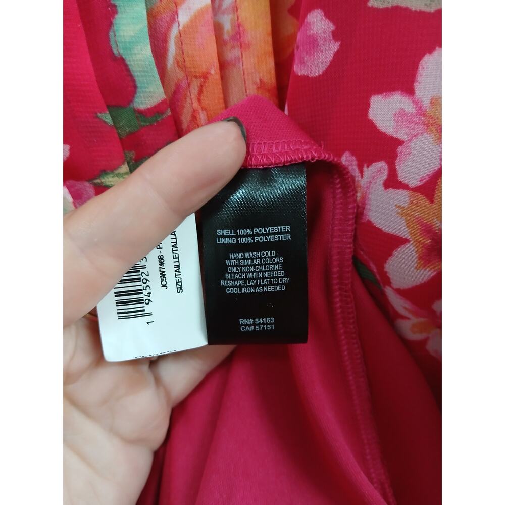 H by Halston pink floral long-sleeve shift dress. 3x - Picture 10 of 12